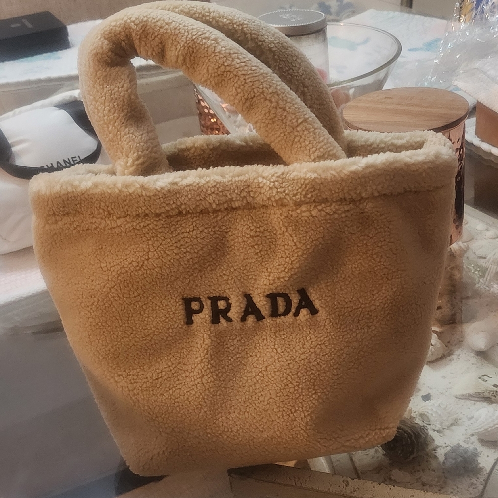 Prada Beige Shearling Tote - Picture 7 of 16